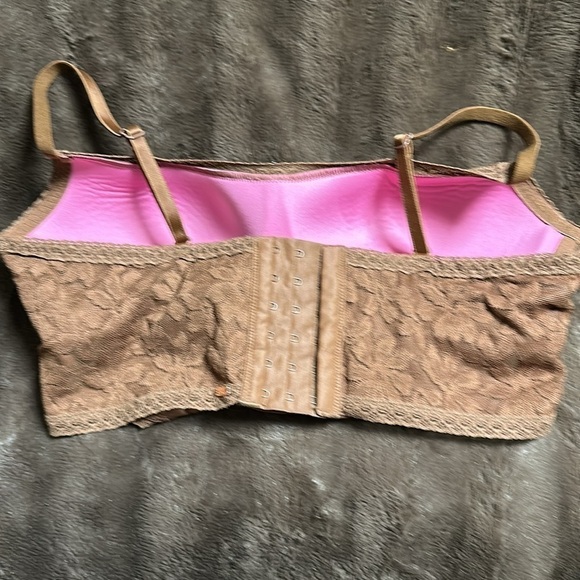 PINK by VS Lace Bralette Wireless, lightly Padded Brown Sz Medium - Picture 2 of 7